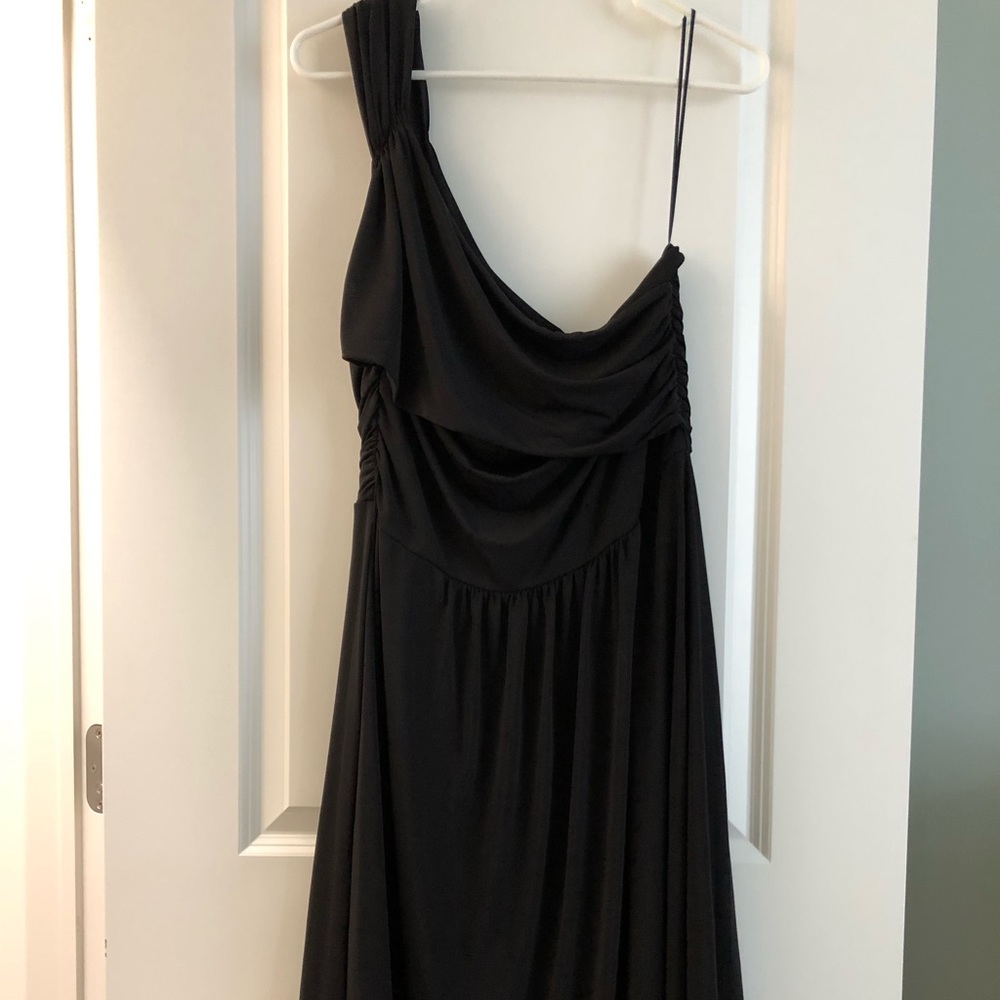 Little black dress, one shoulder